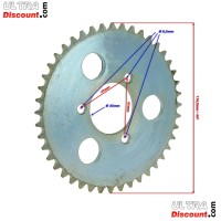 Couronne Renforcée 44 Dents 3 Trous pour Chaine TF8 de Pocket Quads (Type 3) Bilder 1