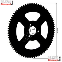 Couronne Renforcée 78 Dents Petit Pas H25 pour Pocket Quad (3 Trous - 4 Branches - Ø26mm) Bilder 1
