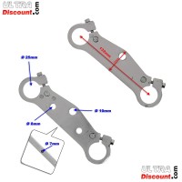 Paire de Té de Fourche Tuning pour Pocket SuperMotard (Chrome) Bilder 1