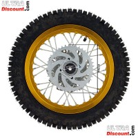 Roue Arrière Complète 12'' Or avec Crampons 12mm pour Dirt Bike AGB27 Bilder 2