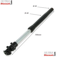 Bras de fourche 735 de Haute Qualité, simple réglage axe 12 - Noir Bilder 1