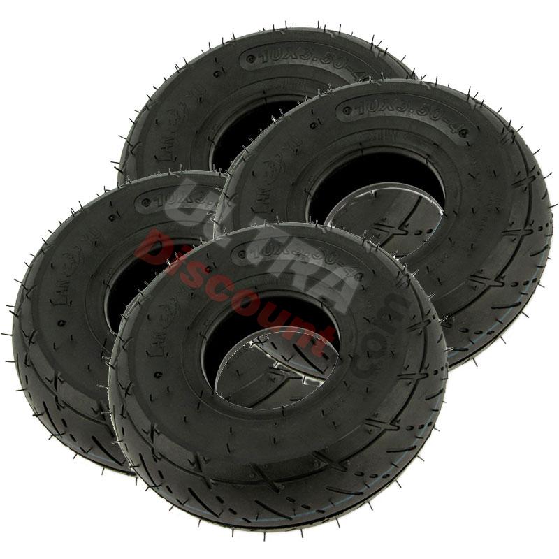 Jeu de 4 Pneus 3.50-4 route pour pocket quad, Pieces pocket quad