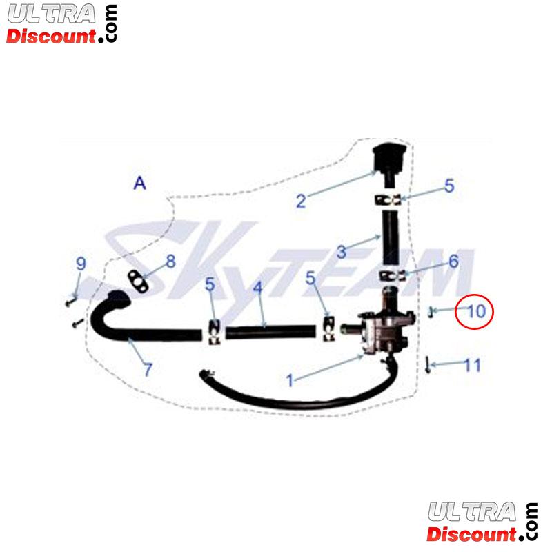 Entretoise pour deuxième système d'air Skymax 125cc SEMI AUTO, Pièces Dax Skymax