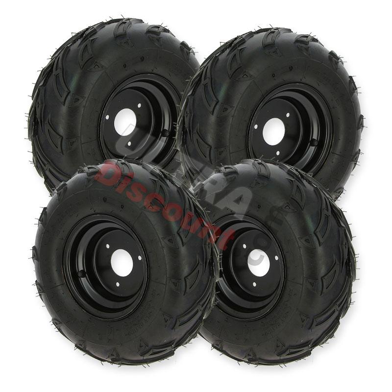 Pack 4 Roue 16x8-7 complète pour mini quad, Pièces Quad électrique CRZ Pack 4 Roue 16x8-7 complète pour mini quad, Pièces Quad électrique CRZ