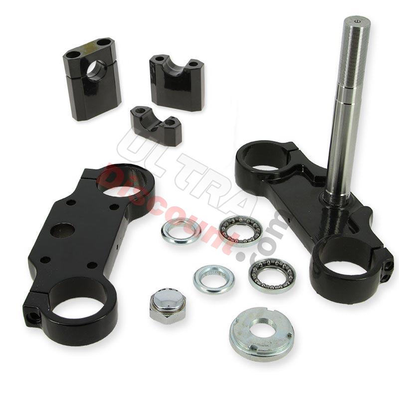 Té de fourche complet 45x48x160 pour dirt bike (type 2) - NOIR, Pieces Dirt Bike