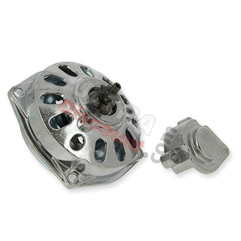 Cloche d'embrayage chromé + pignon de 7 dts + capot, Pieces pocket quad Cloche d'embrayage chromé + pignon de 7 dts + capot, Pieces pocket quad