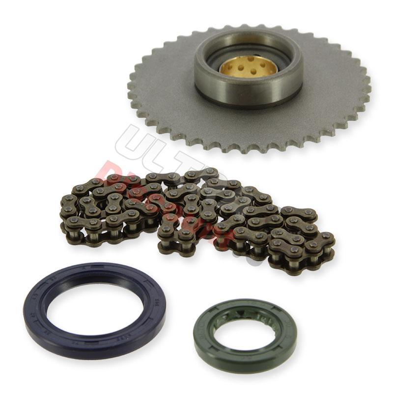 Kit pignon et chaine de démarreur pour moteurs Skyteam 50cc, Pièces PBR Skyteam ZB Honda