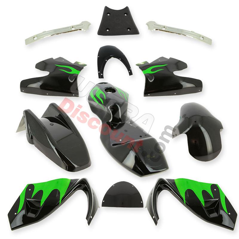 Carenage Pocket bike 47-49cc (Noir-Vert), Pièces Pocket Bike Carenage Pocket bike 47-49cc (Noir-Vert), Pièces Pocket Bike