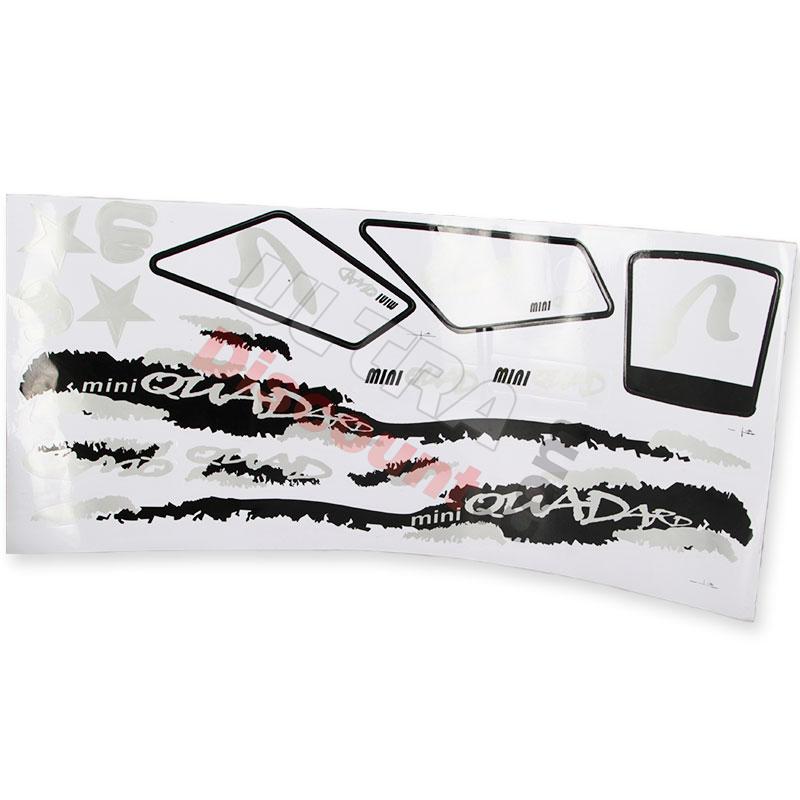 Kit Décoration carénage Pocket quad blanc noir, Pieces pocket quad