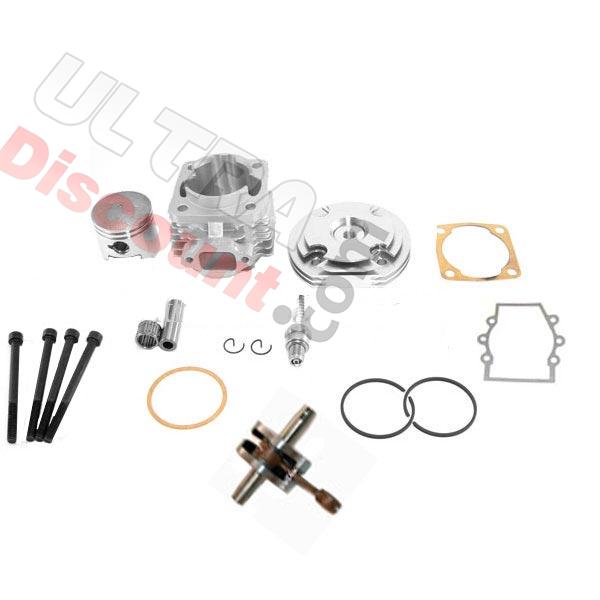 Kit 53cc 4 transferts + Vilebrequin Racing axe 12mm (type B ALU), Pièces Pocket Supermotard
