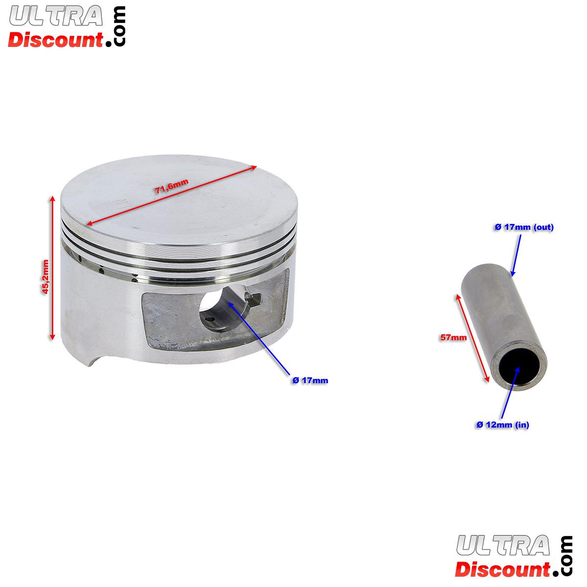 Kit Piston pour Quads Shineray 250ST-9C (Moteur 172MM), Pièces Shineray 250 ST9C Kit Piston pour Quads Shineray 250ST-9C (Moteur 172MM), Pièces Shineray 250 ST9C