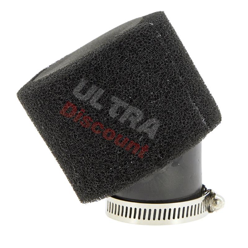 Filtre à air coudé double Mousse Noir 45mm, Pieces Dirt Bike