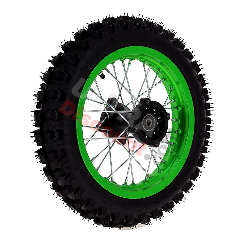 Roue Arrière 12'' Verte pour Dirt Bike AGB29, Pieces Dirt Bike