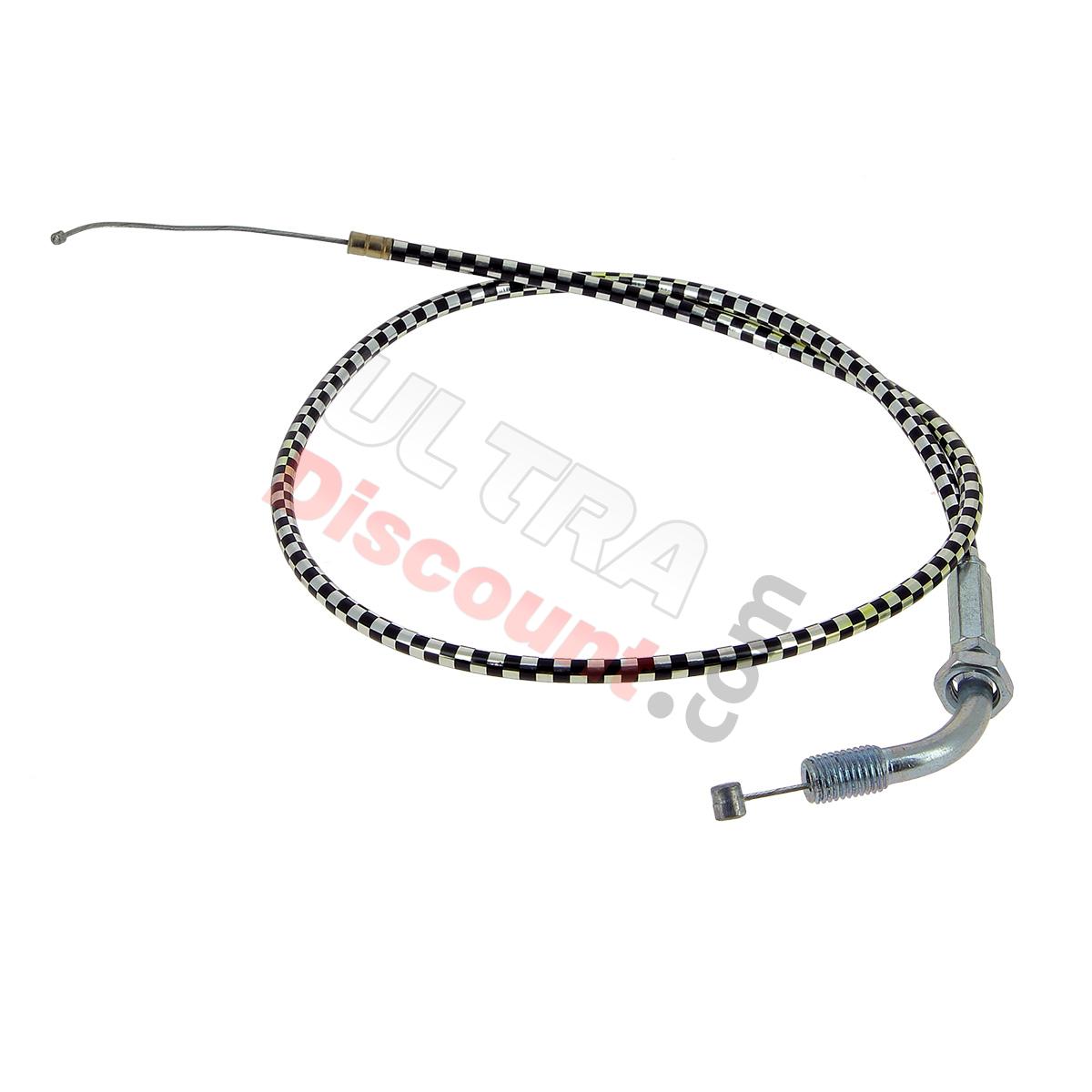 Câble d'Accélérateur Noir-Alu pour Dirt Bike (64cm-74cm - Type A), Pieces Dirt Bike