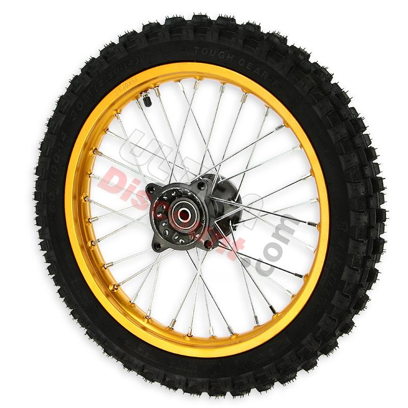 Roue Avant 14'' Or pour Dirt Bike AGB29, Pieces Dirt Bike