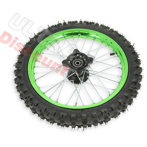 Roue Avant 14'' Verte pour Dirt Bike AGB29, Pieces Dirt Bike