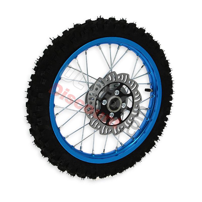 Roue Avant Complète 14'' Bleu pour Dirt Bike AGB27 (Crampons 10mm), Pieces Dirt Bike Roue Avant Complète 14'' Bleu pour Dirt Bike AGB27 (Crampons 10mm), Pieces Dirt Bike