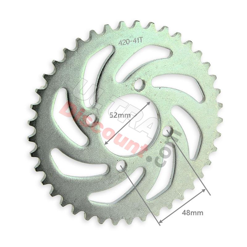 Couronne renforcée de 41 dents pour dirt (modèle 2, Pas : 420), Pieces Dirt Bike