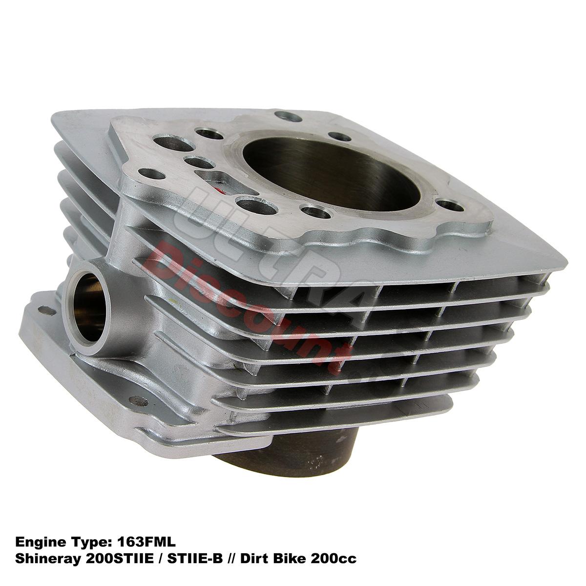 Cylindre pour Quads Shineray 200STIIE, STIIE-B 163FML (63mm) Alu, Pièces Shineray 200STIIE et 200STIIEB
