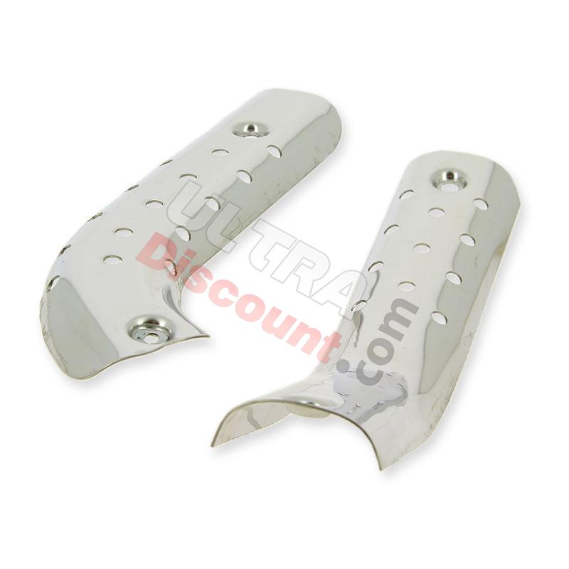 Toles d'échappement chromé pour Skyteam Dax 50-125cc, Pièces Dax Skymax Toles d'échappement chromé pour Skyteam Dax 50-125cc, Pièces Dax Skymax