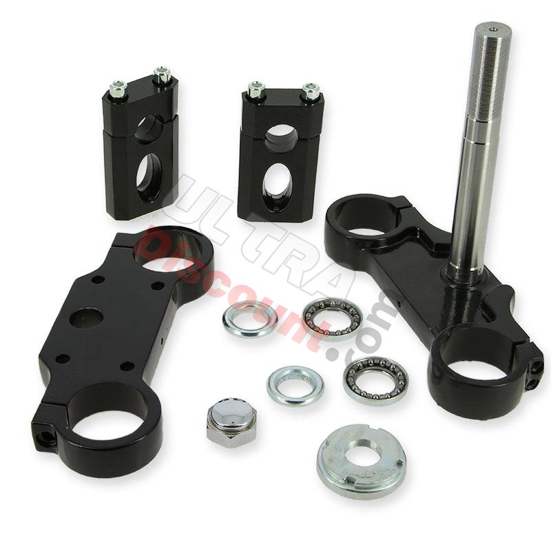 Té de fourche complet 45x48x160 pour dirt bike (type 3) - NOIR, Pieces Dirt Bike