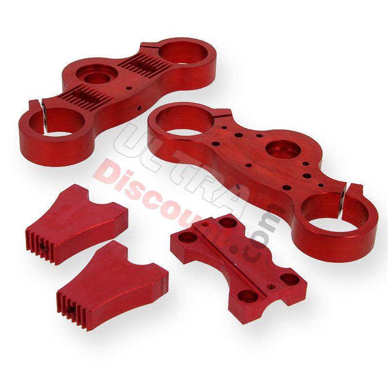 Té de fourche dirt bike Tuning Rouge, Pieces Dirt Bike