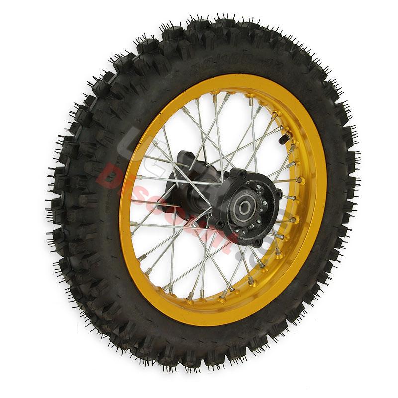 Roue Arrière 12'' Or pour Dirt Bike AGB29, Pieces Dirt Bike Roue Arrière 12'' Or pour Dirt Bike AGB29, Pieces Dirt Bike