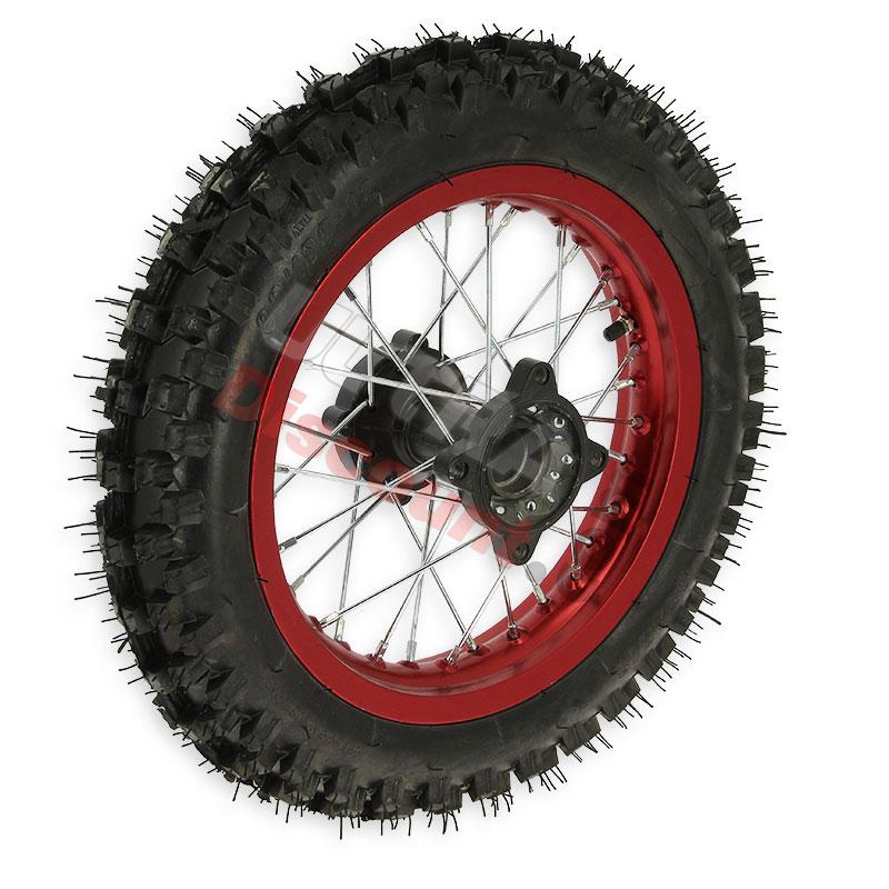 Roue Arrière 12'' Rouge pour Dirt Bike AGB29, Pieces Dirt Bike