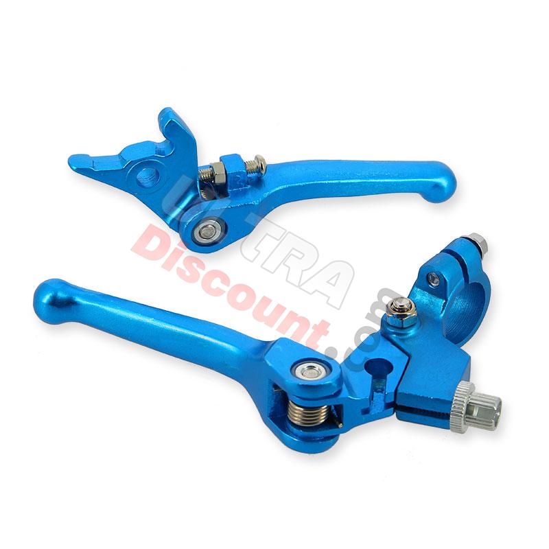 Paire de levier Dirt Bike en aluminium Bleu (type3), Pieces Dirt Bike
