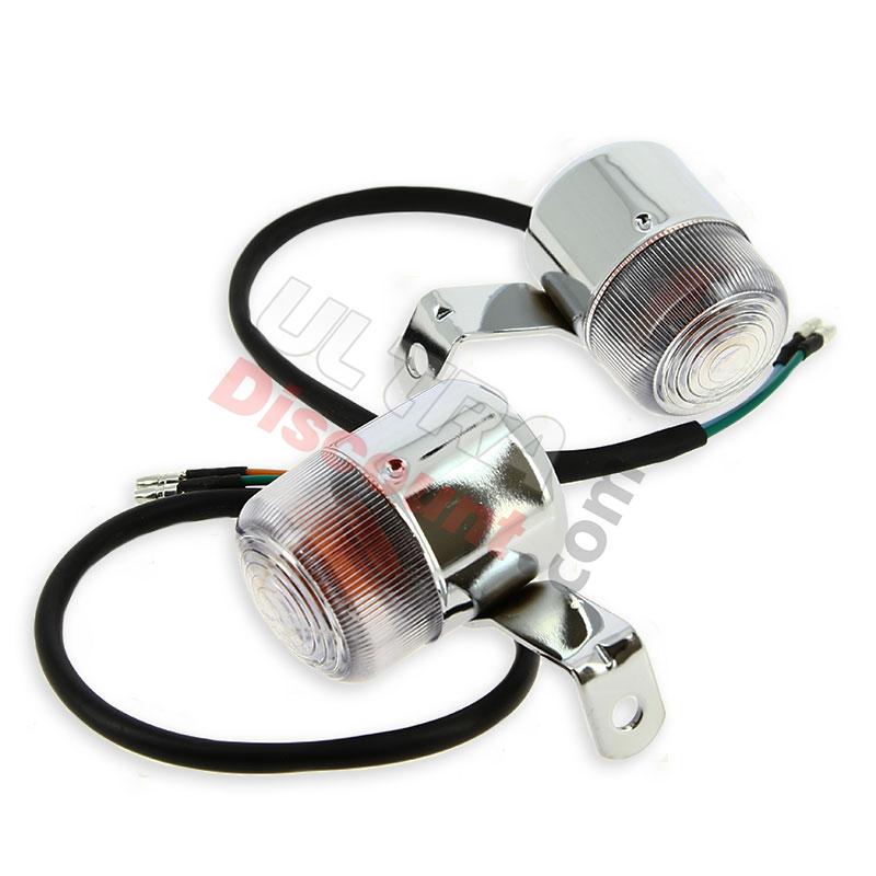 Clignotant Tuning Avant - Arrière Monkey 50cc et 125cc Blanc, Pièces Skymini Monkey - Gorilla