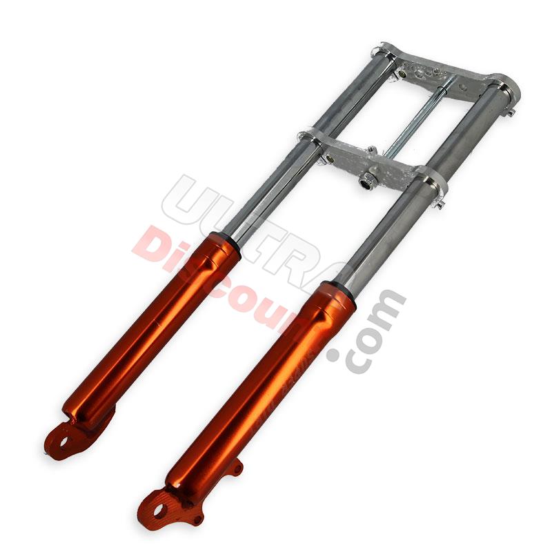 Fourche Pocket bike Supermotard orange, Pièces Pocket Supermotard Fourche Pocket bike Supermotard orange, Pièces Pocket Supermotard