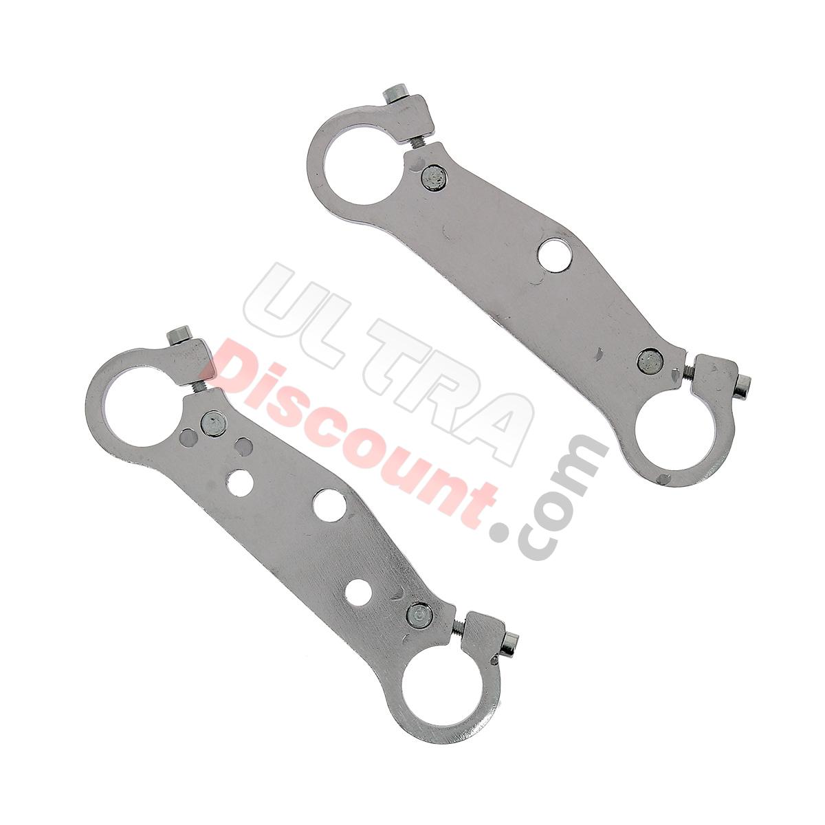 Paire de Té de Fourche Tuning pour Pocket SuperMotard (Chrome), Pièces Pocket Supermotard