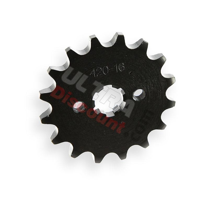 Pignon 16 dents pour TREX 50cc à 125cc (420), Pièces Trex Skyteam Pignon 16 dents pour TREX 50cc à 125cc (420), Pièces Trex Skyteam