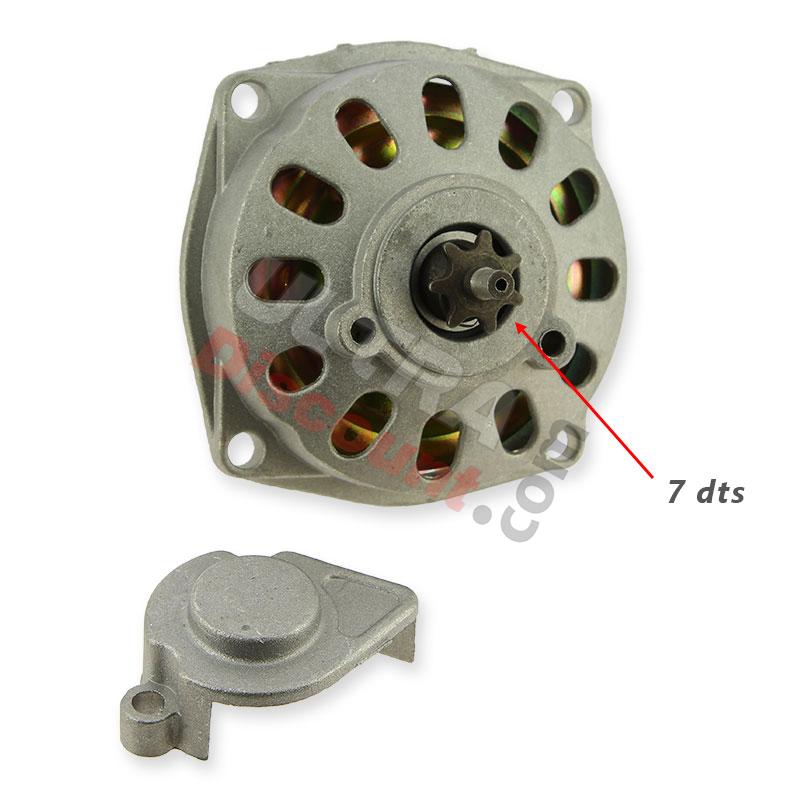 Cloche d'embrayage + capot + pignon 7 dents TF8, Pièces Pocket Supermotard Cloche d'embrayage + capot + pignon 7 dents TF8, Pièces Pocket Supermotard