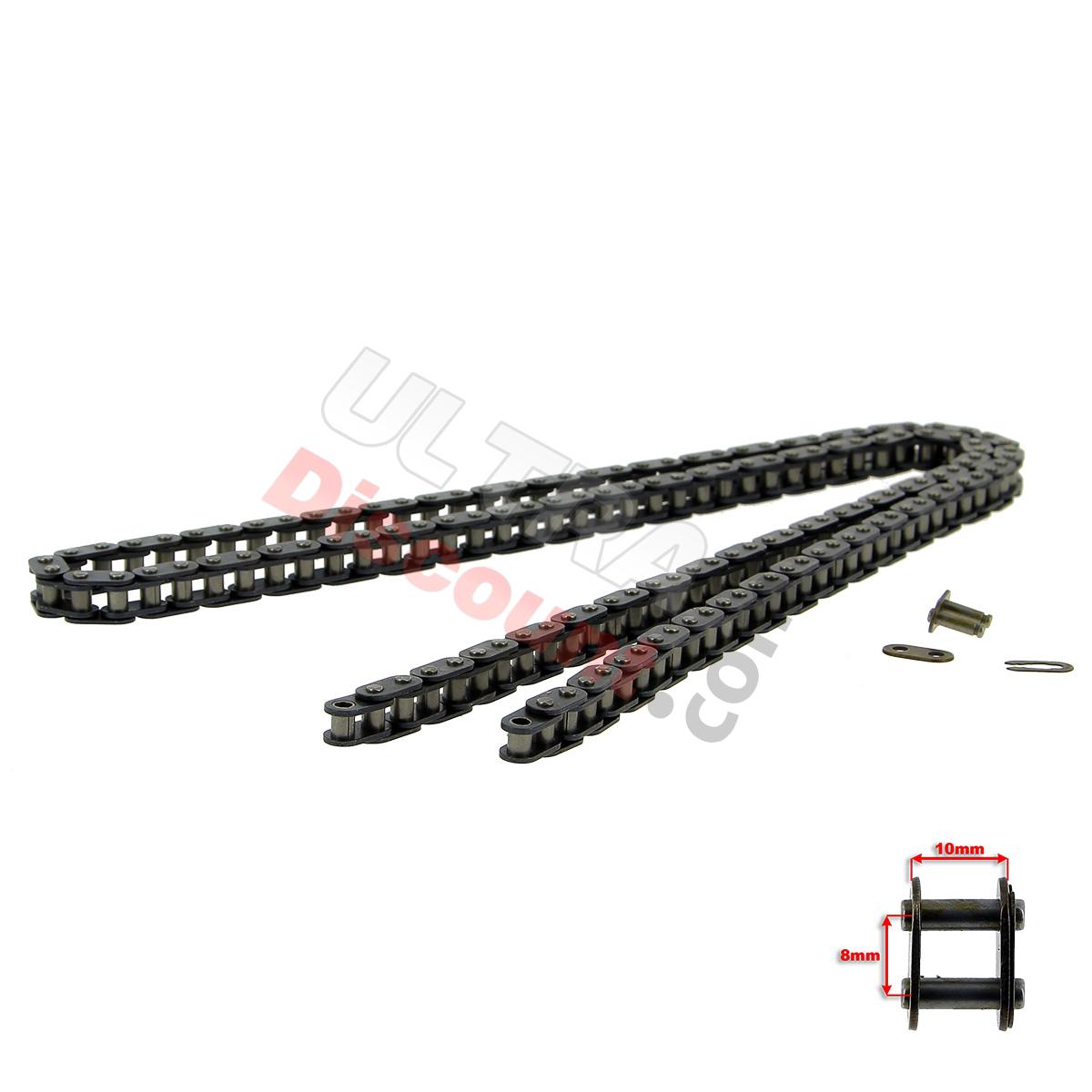 Chaine 70 Maillons RENFORCÉE Gros Pas T8F pour Pocket Quad, Pieces pocket quad
