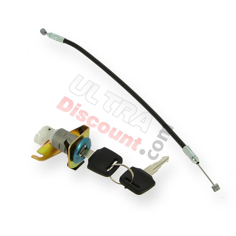 Serrure de selle + cable pour mini scooter, Pièces pocket scooter Serrure de selle + cable pour mini scooter, Pièces pocket scooter