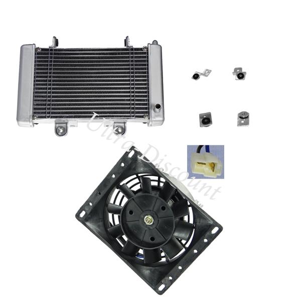 Radiateur + adaptateur + ventilateur Shineray 250cc STIXE, Pièces Shineray 250 STIXE ST9E