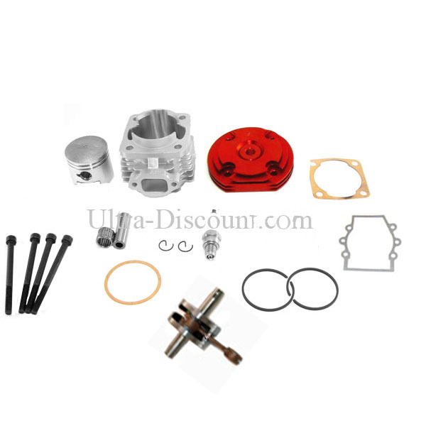 Kit 53cc 4 transferts + Vilebrequin Racing axe 12mm(typeB ROUGE), Pièces Pocket Bike