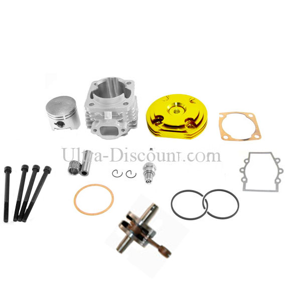 Kit 53cc 4 transferts + Vilebrequin Racing axe 12mm (type B OR), Pièces Pocket Bike