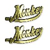 2 x Logo Monkey autocollant en plastique pour réservoir Skymini SkyTeam, Pièces Skymini Monkey - Gorilla