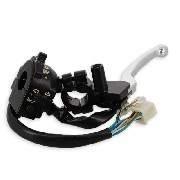 Commodo gauche pour Dax Skyteam Skymax 50-125cc avec lampe LED - Chrome
