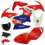 Carenage Pocket bike 47 49cc (Rouge-Bleu-Blanc)