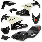 Carenage Pocket bike 47-49cc (Noir-Blanc)