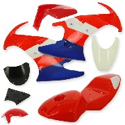 Carenage Pocket bike 47 49cc (Rouge-Bleu-Blanc)