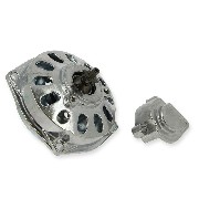 Cloche d'embrayage chromé + pignon de 7 dts + capot