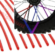Couvre rayons pour dirt bike (12 pcs) - ROUGE