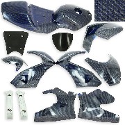 Carénage CARBONE Spéciale Edition Pocket 47-49cc (Bleu)