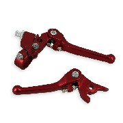 Paire de levier Dirt Bike en aluminium (Rouge)