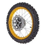 Roue Avant Complète 14'' Or pour Dirt Bike AGB27 (Crampons 10mm)