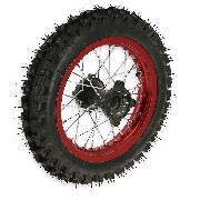 Roue Arrière 12'' Rouge pour Dirt Bike AGB29